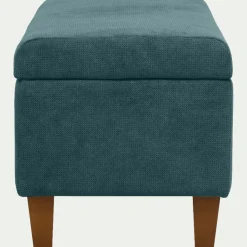 Pouf en tissu avec coffre - bleu figuerolles