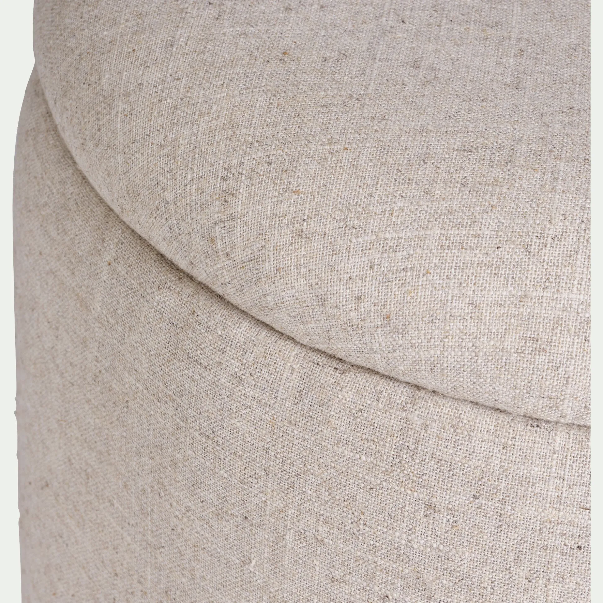 Pouf en tissu avec coffre de rangement - beige roucas H43cm