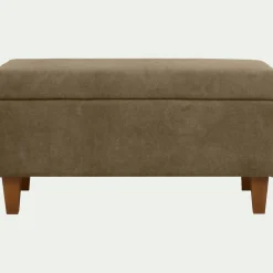 Pouf en tissu avec coffre - vert cèdre