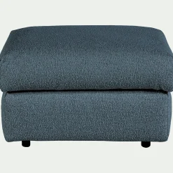 Pouf en tissu bouclette - bleu