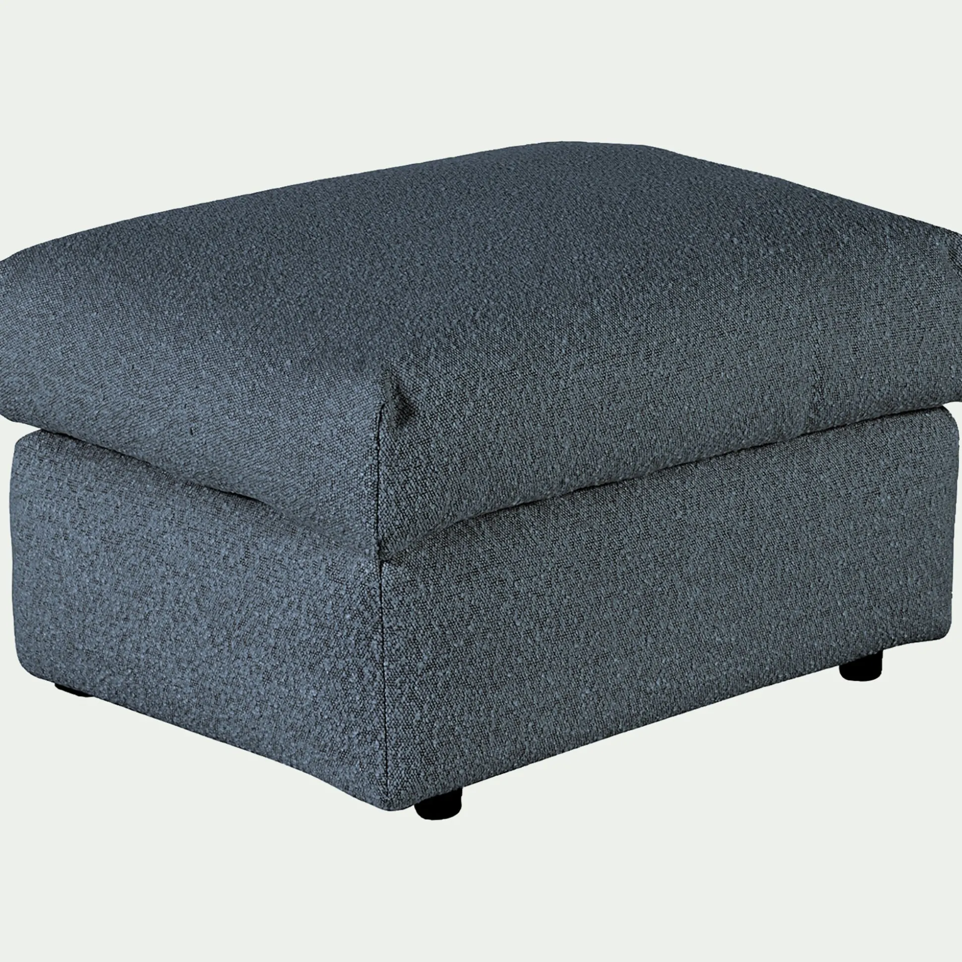 Pouf en tissu bouclette - bleu