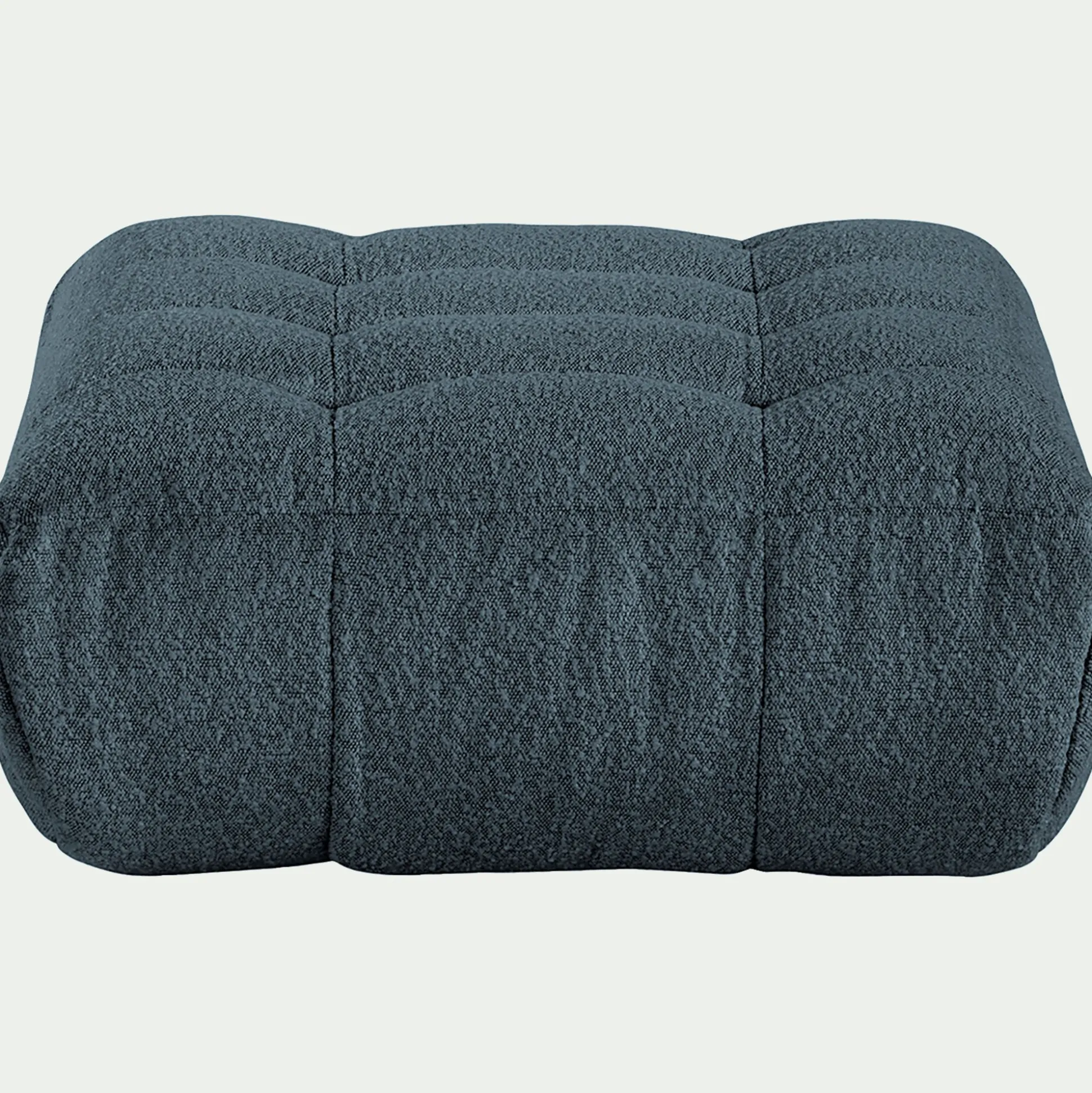 Pouf en tissu bouclette - bleu
