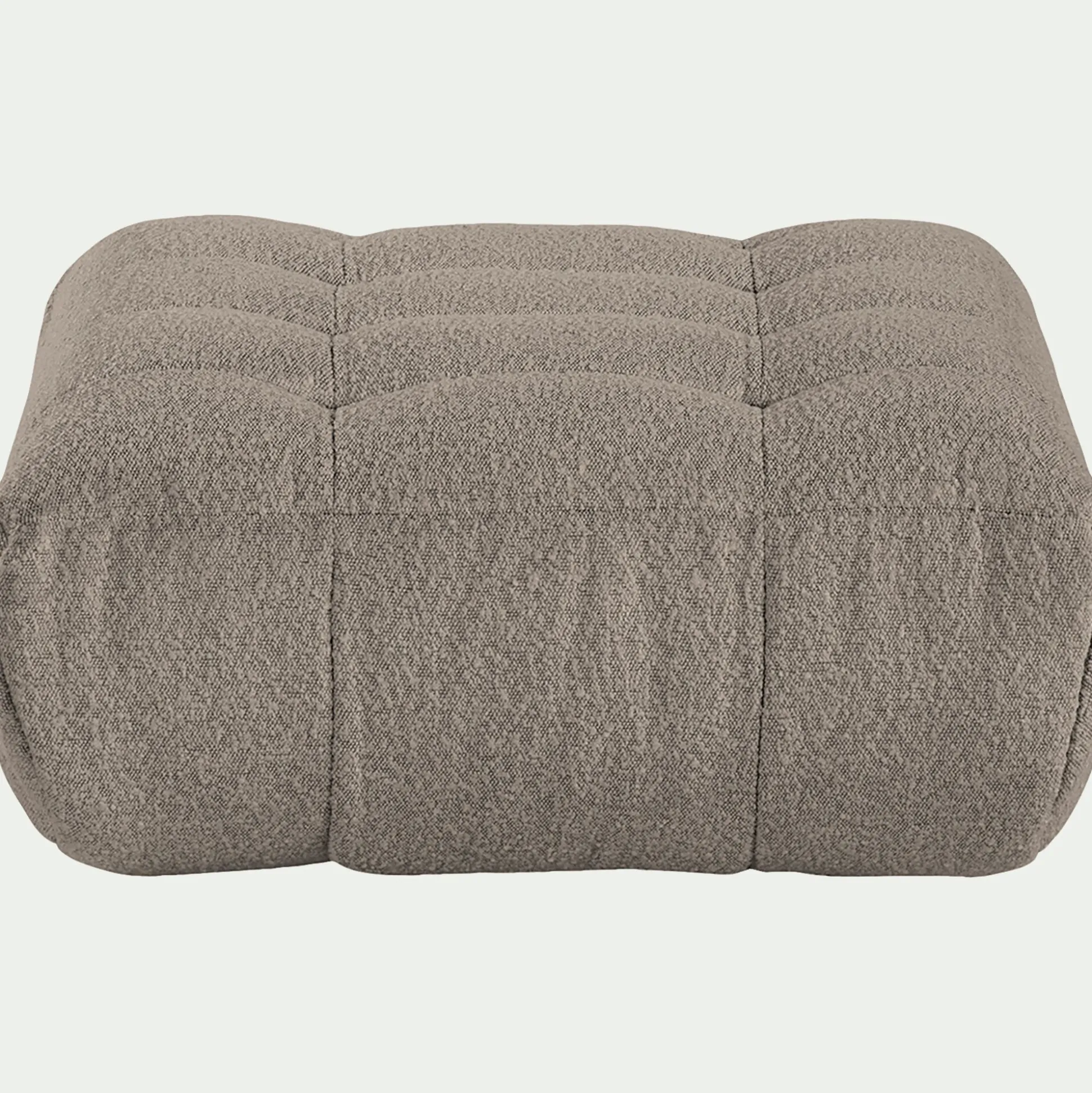 Pouf en tissu bouclette - gris clair