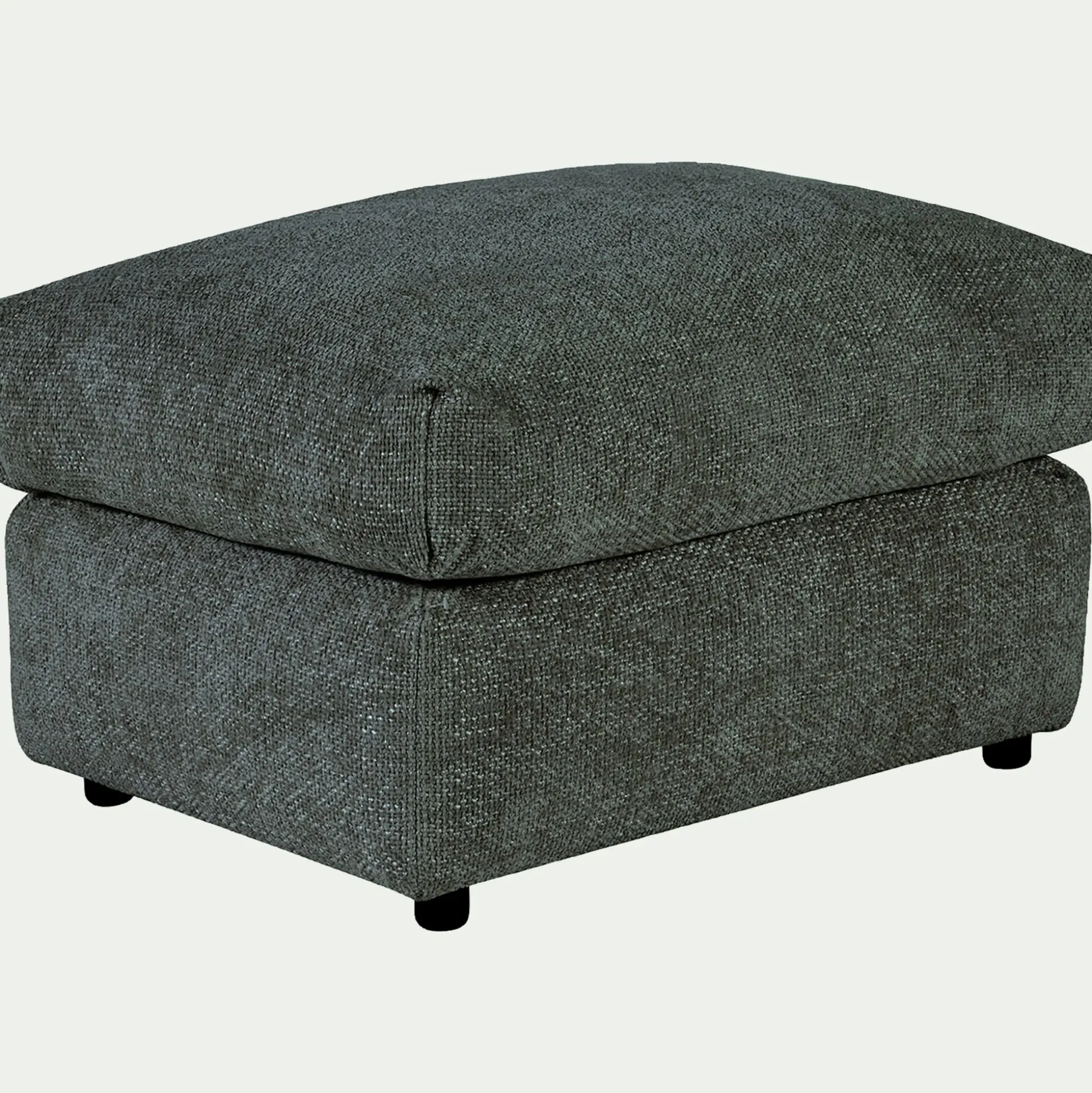 Pouf en tissu chenille - bleu calaluna