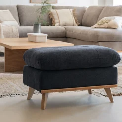 Pouf en tissu crown - bleu calabrun
