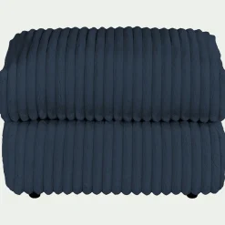Pouf en tissu côtelé - bleu calabrun