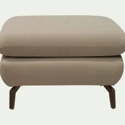 Pouf en tissu doux tramé - beige