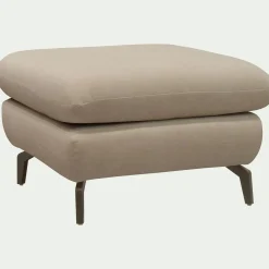 Pouf en tissu doux tramé - beige