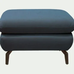 Pouf en tissu doux tramé - bleu