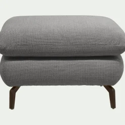 Pouf en tissu doux tramé - gris ardoise
