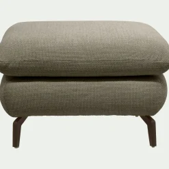 Pouf en tissu doux tramé - vert garrigue