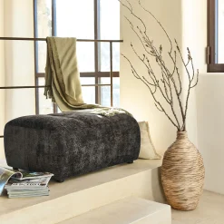 Pouf en tissu Eden - marron