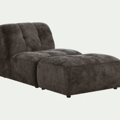 Pouf en tissu Eden - marron