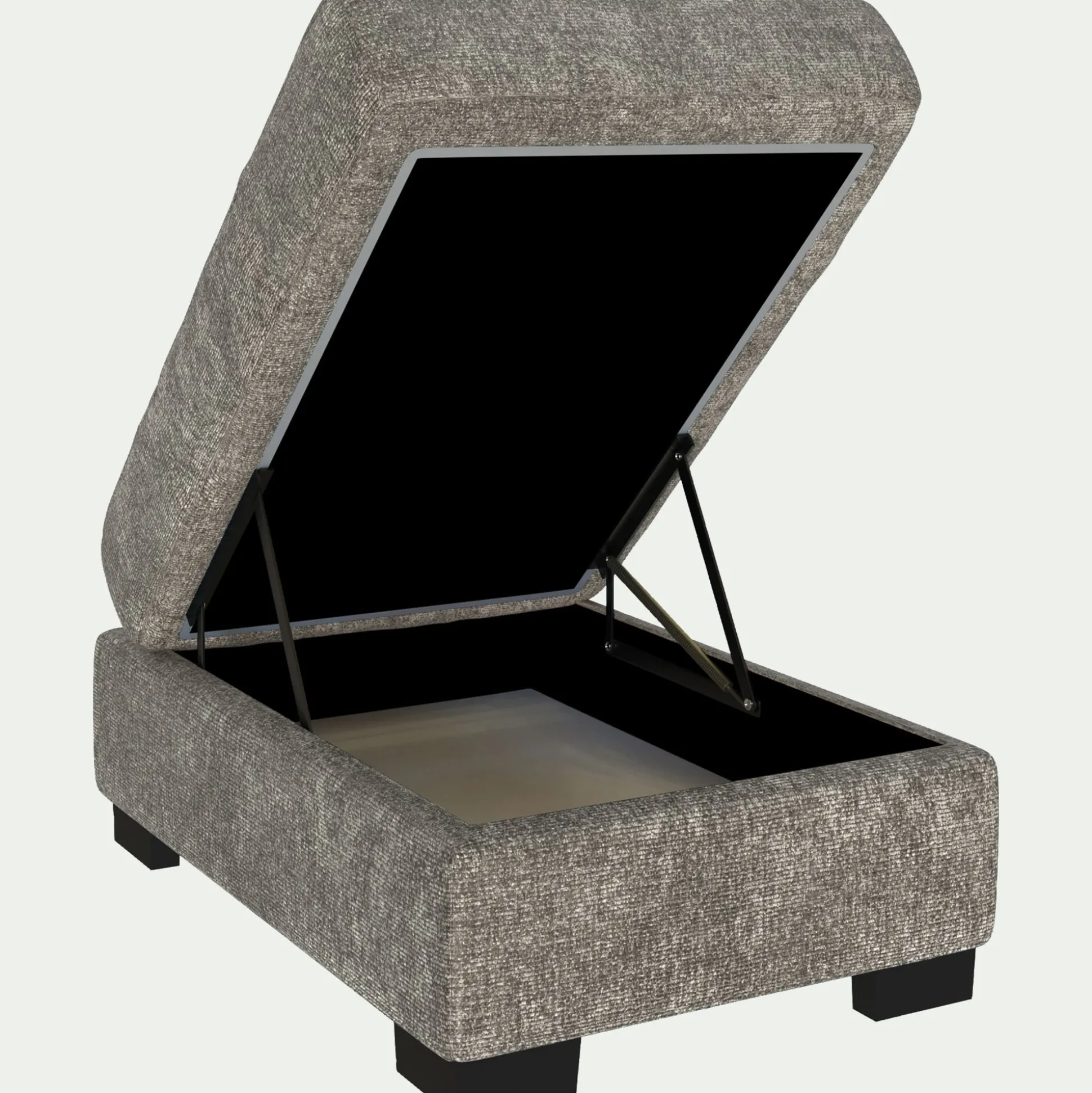 Pouf en tissu Genesis avec coffre - beige alpilles