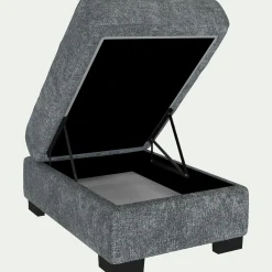 Pouf en tissu Genesis avec coffre - gris ardoise