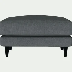 Pouf en tissu mixte - gris ardoise