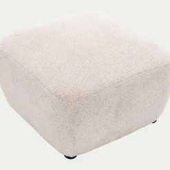 Pouf en tissu Raven - blanc écru