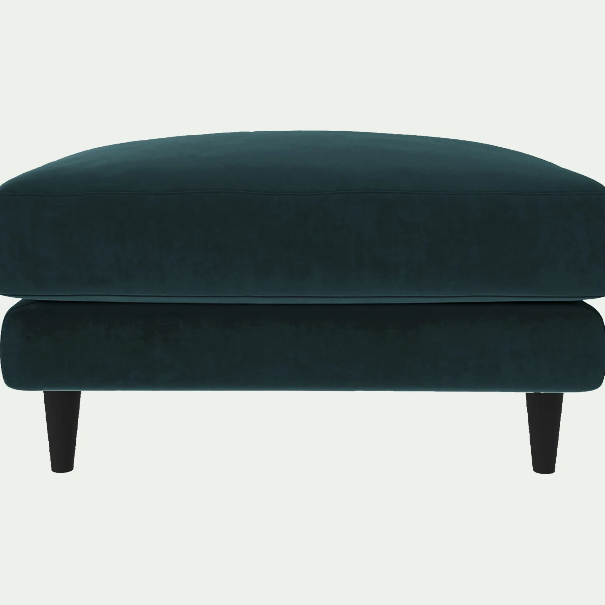 Pouf en tissu velvet - bleu foncé