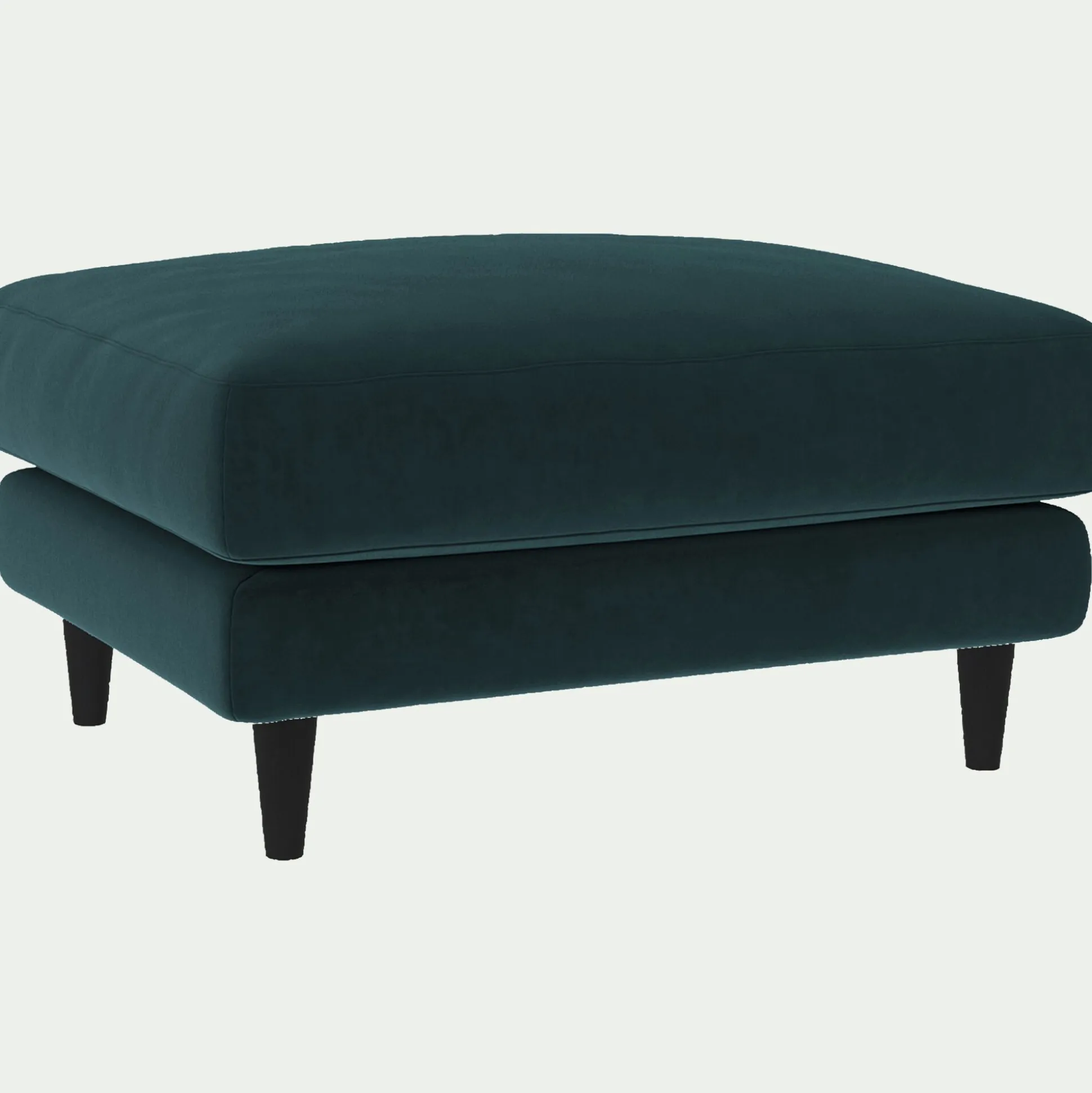 Pouf en tissu velvet - bleu foncé
