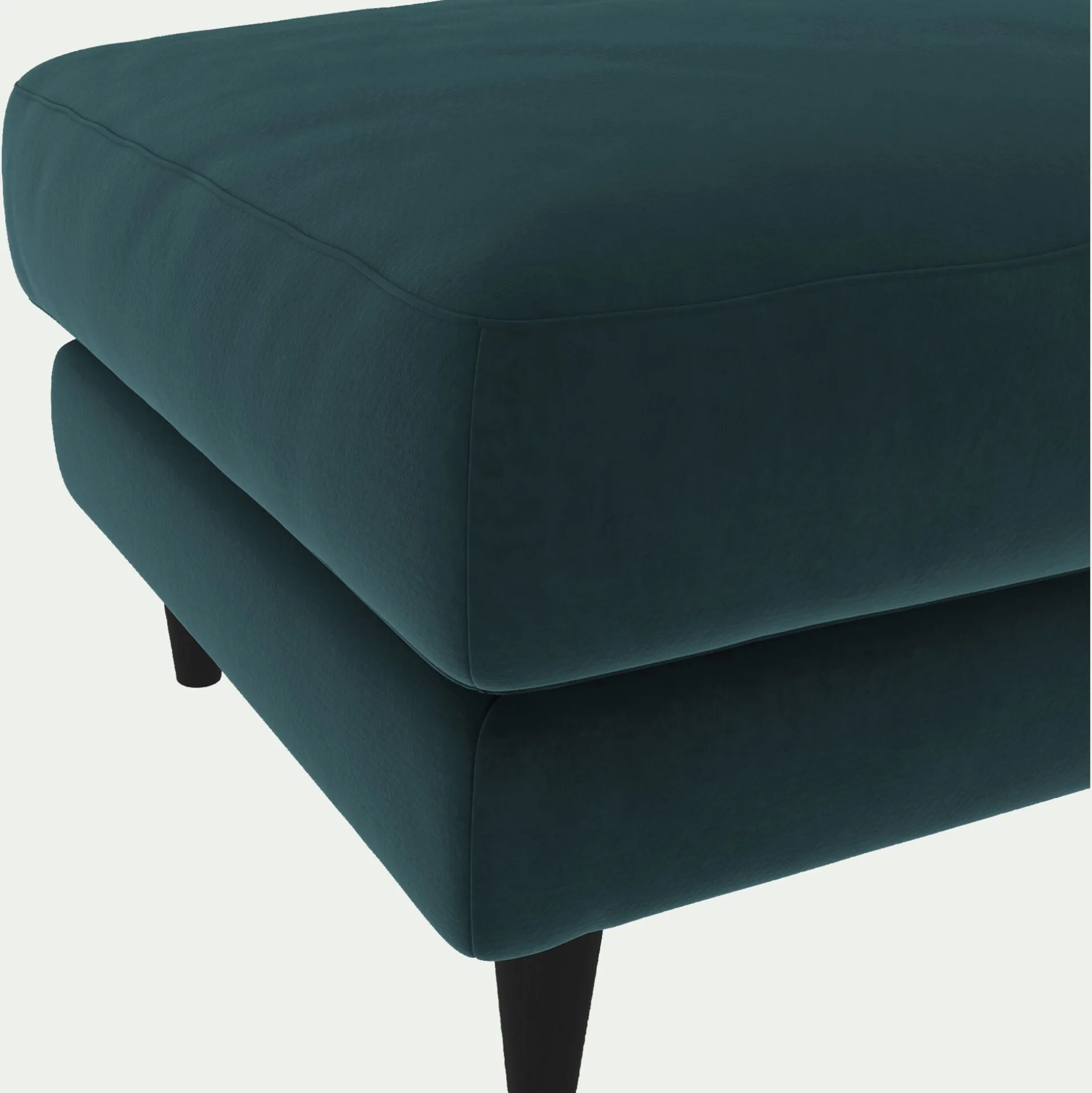 Pouf en tissu velvet - bleu foncé