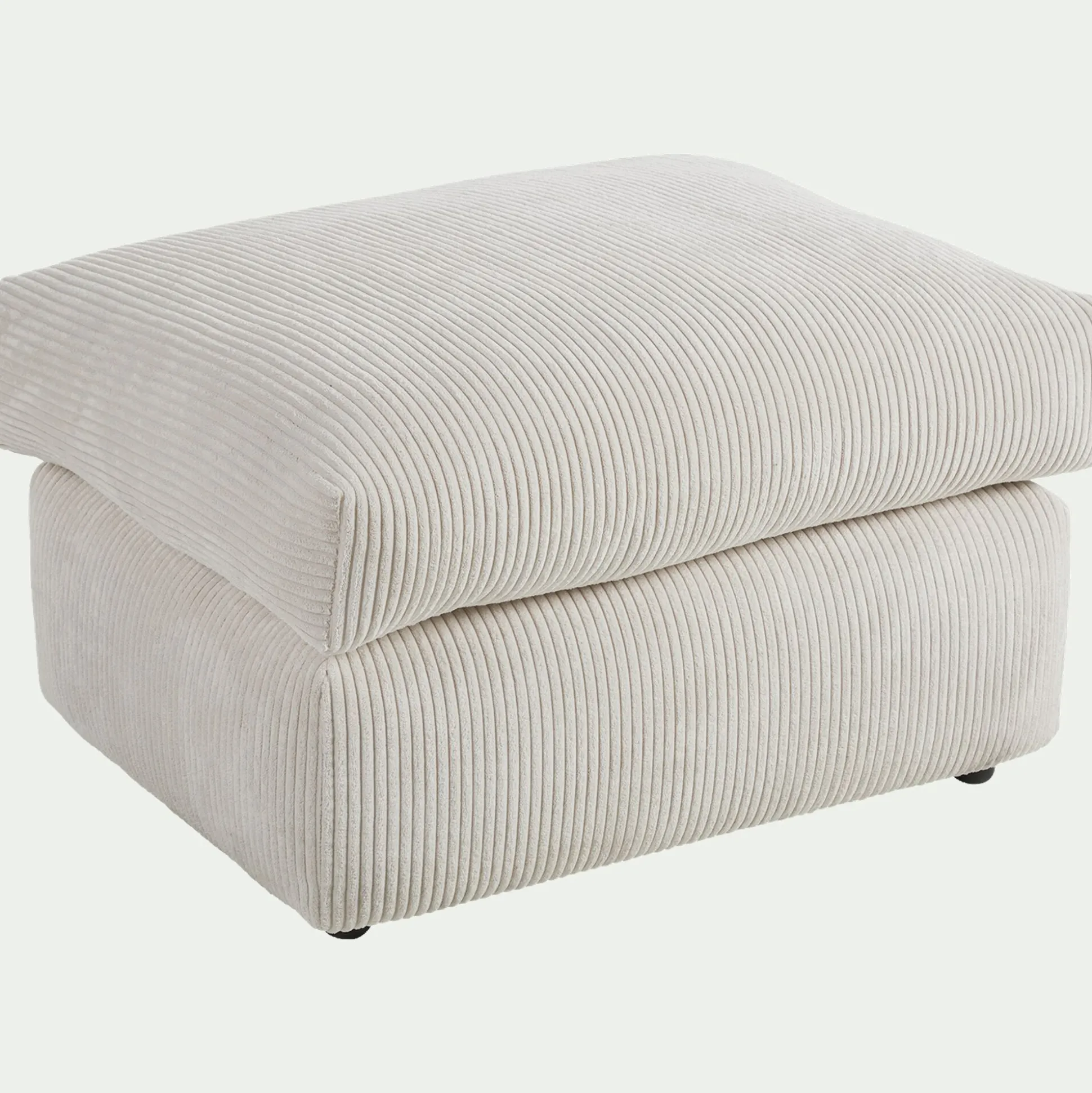 Pouf en velours côtelé - beige roucas