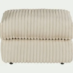 Pouf en velours côtelé Bita - blanc ventoux