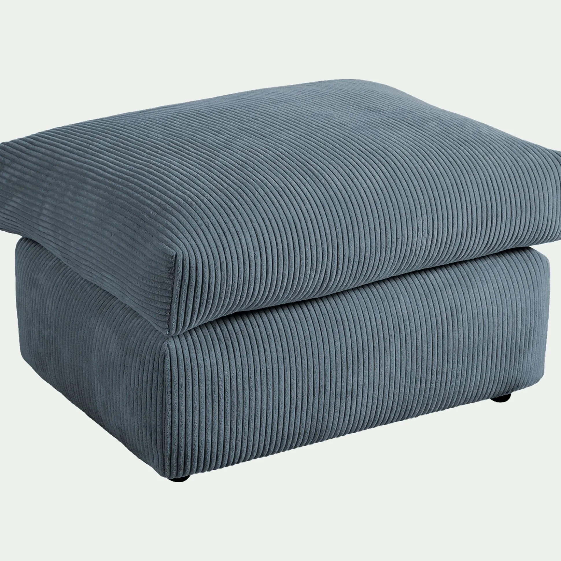 Pouf en velours côtelé - bleu