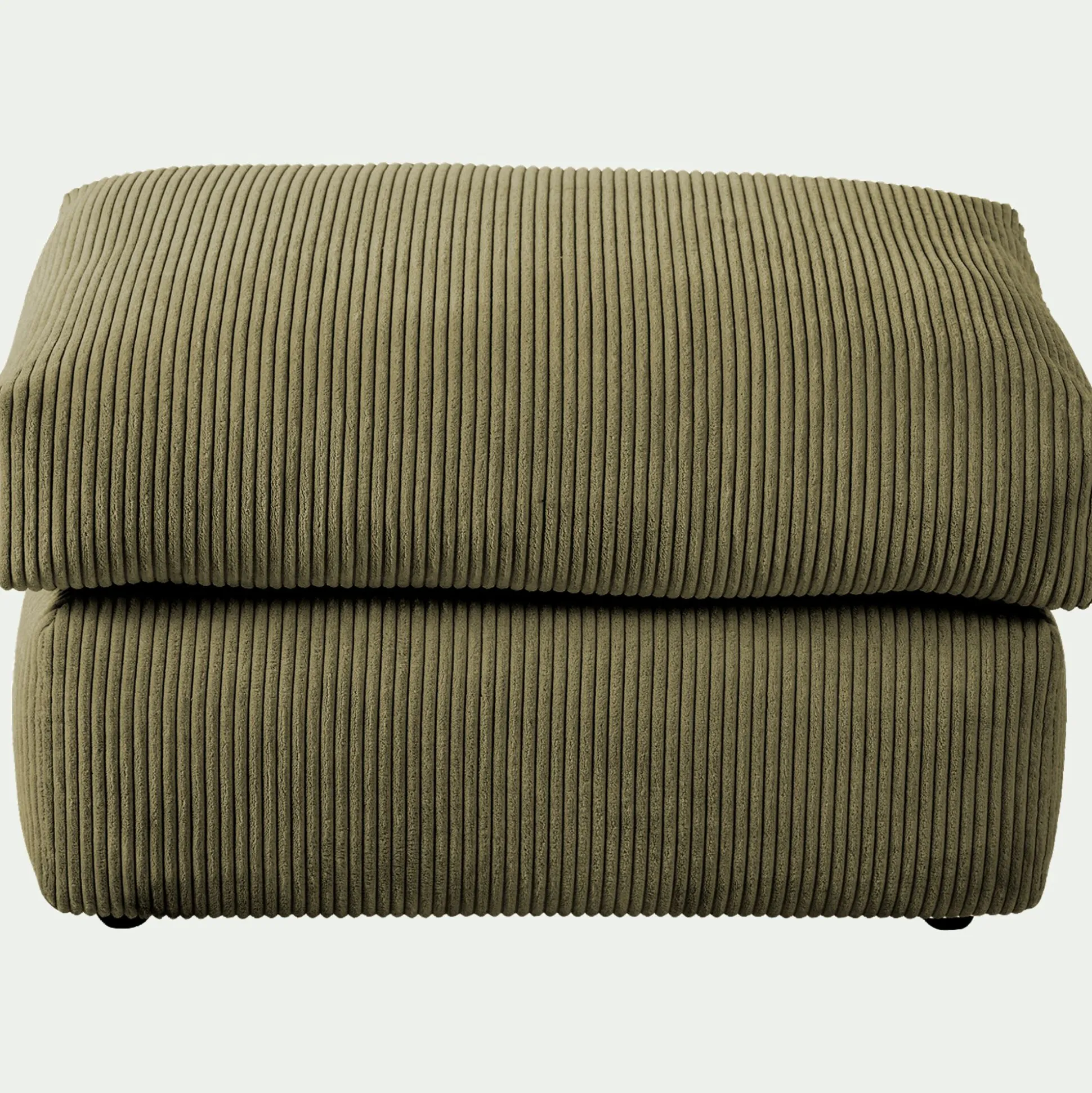 Pouf en velours côtelé - vert cèdre