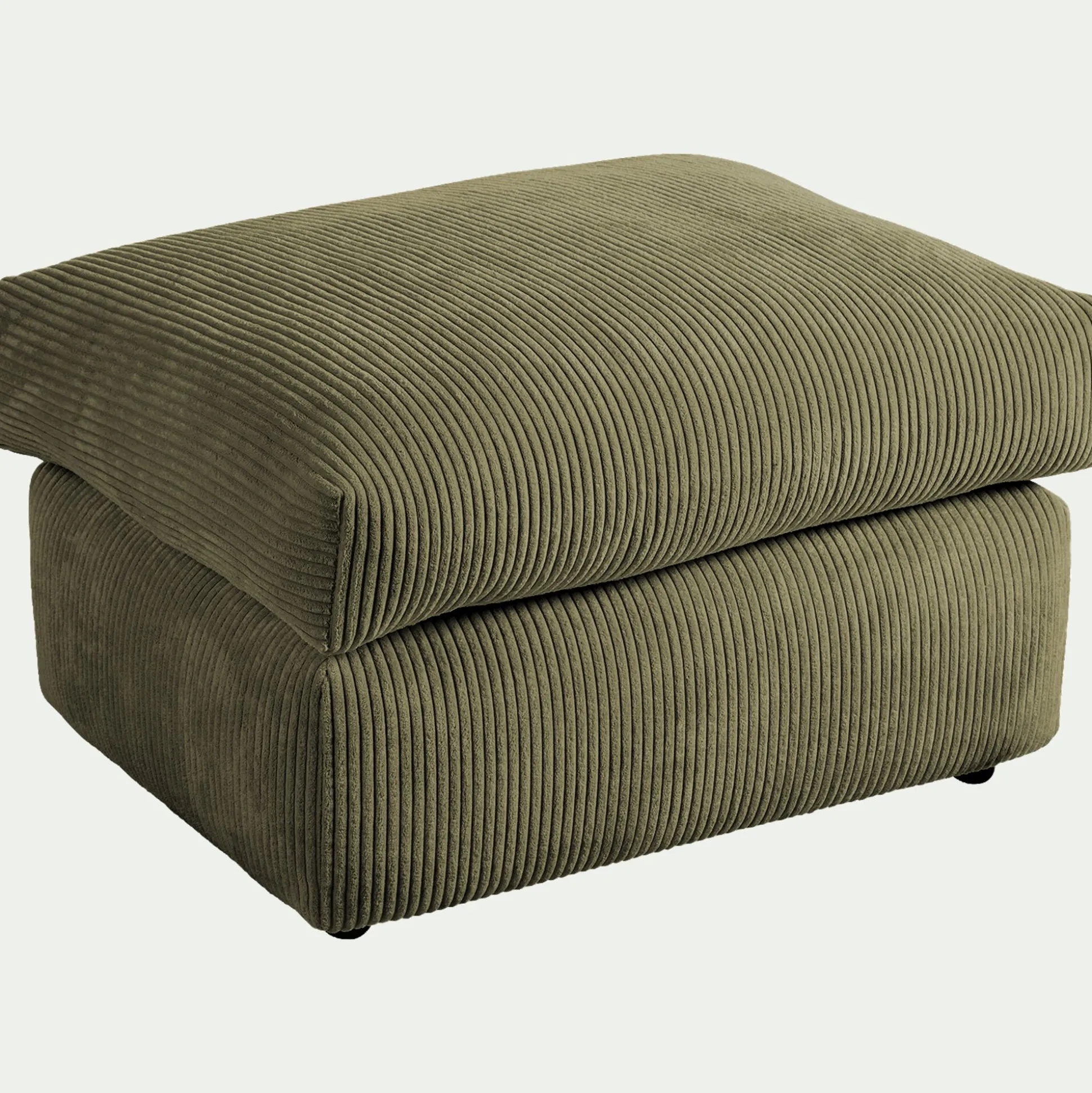 Pouf en velours côtelé - vert cèdre