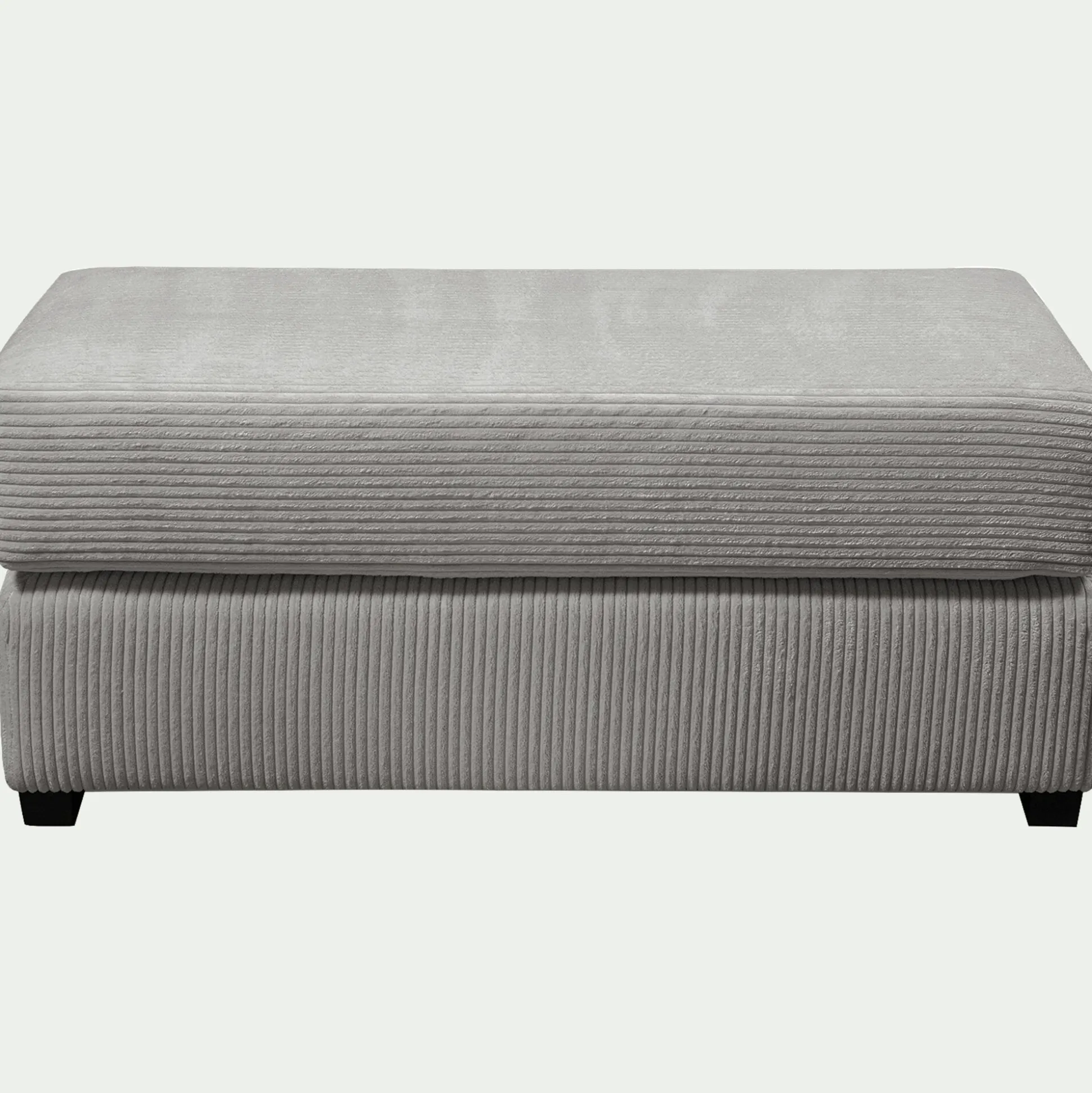 Pouf rectangulaire en velours côtelé Azores - gris borie