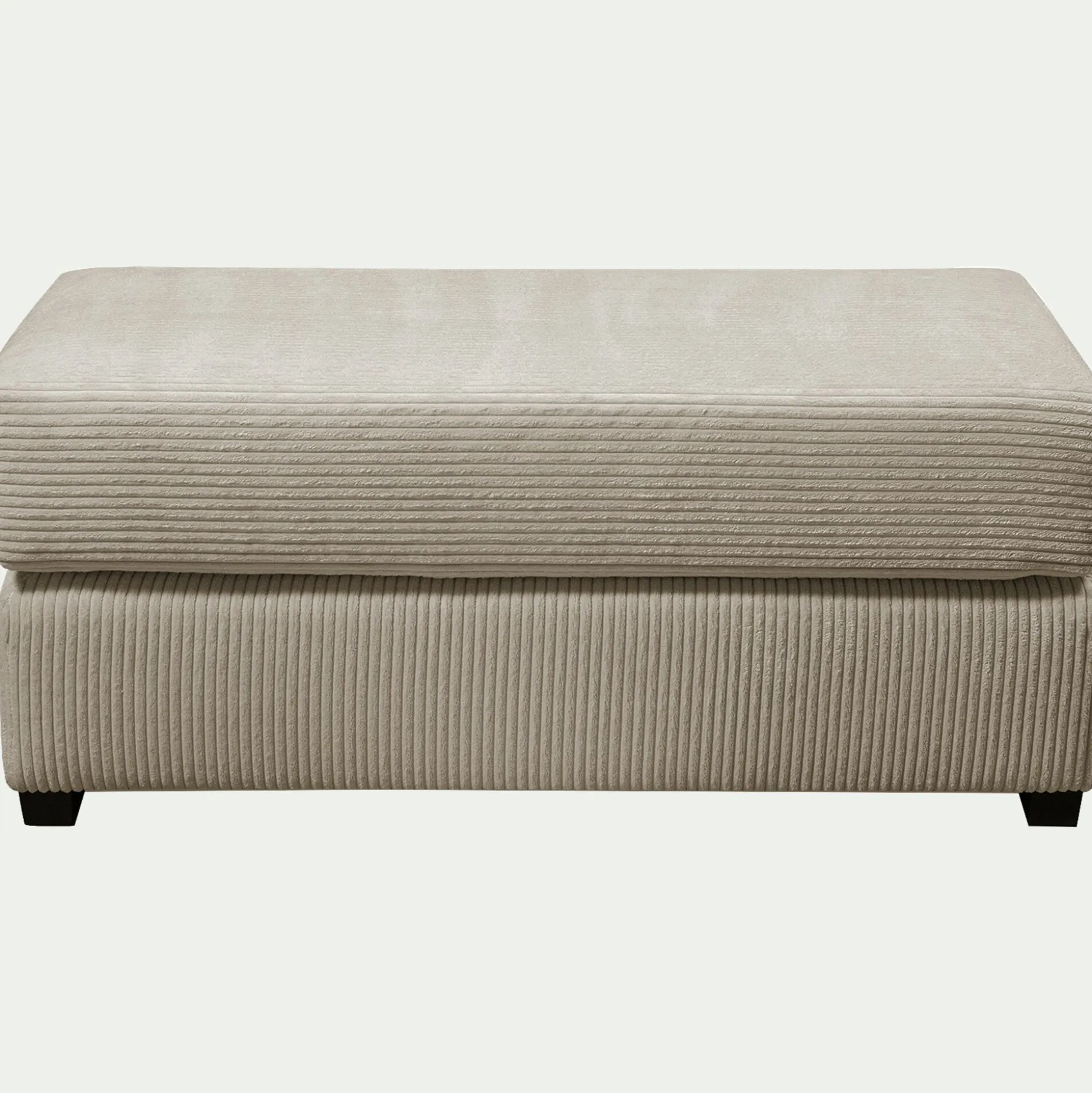 Pouf rectangulaire en velours côtelé Azores - taupe
