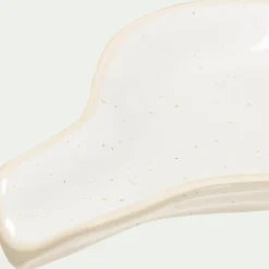 Repose-cuillère en grès L16cm - blanc