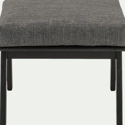 Repose-pieds pour fauteuil en bois d'eucalyptus - noir