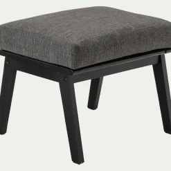 Repose-pieds pour fauteuil en bois d'eucalyptus - noir