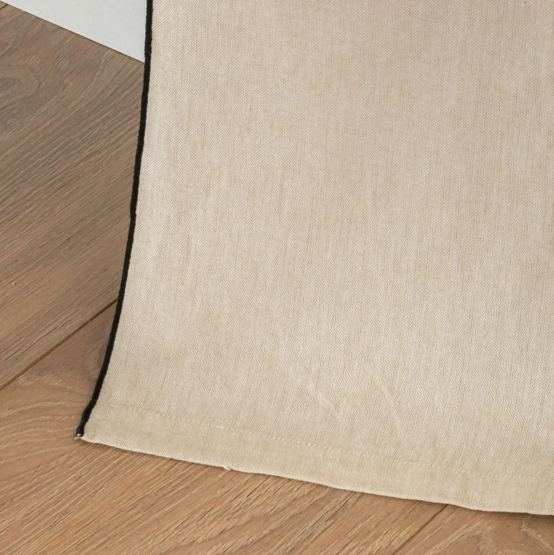 Rideau à œillets en coton finition point de bourdon 140x250cm - beige