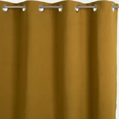 Rideau à œillets en coton finition surpiqûre 140x250cm - vert mousse