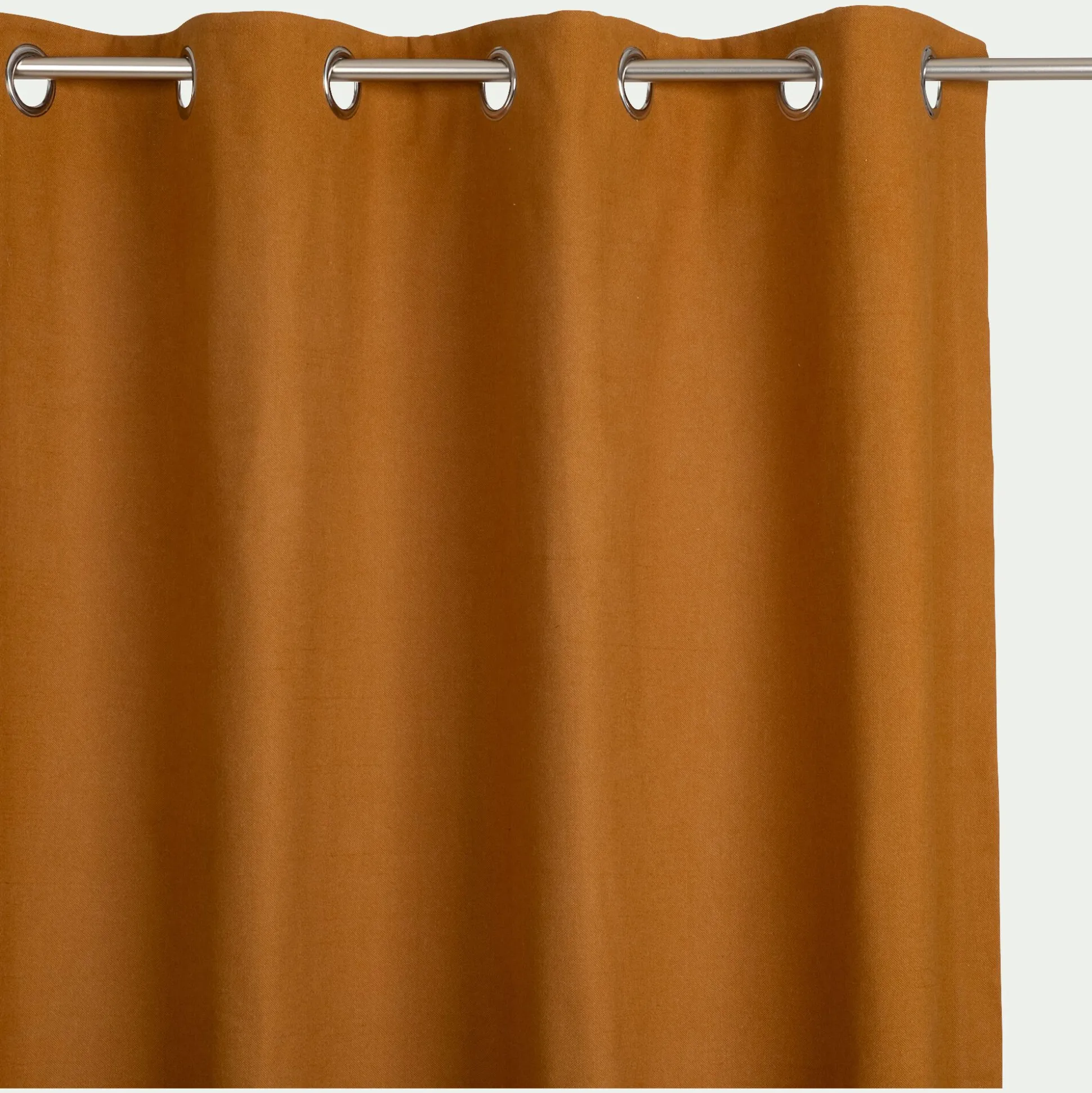 Rideau à œillets en coton 140x250cm - brun noisette