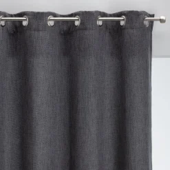 Rideau à œillets en polyester 140x250cm - gris anthracite