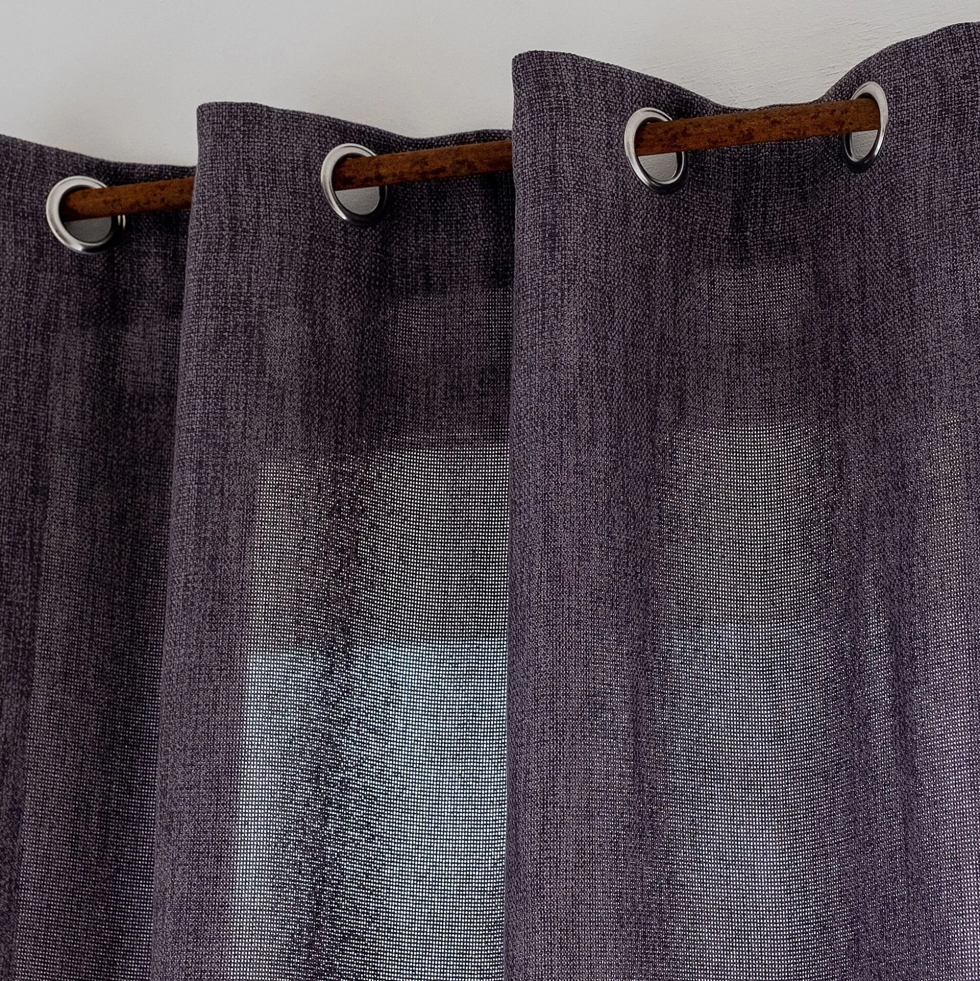 Rideau à œillets en polyester 140x250cm - gris anthracite