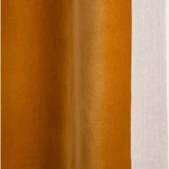 Rideau à œillets en velours 135x250cm - jaune alep