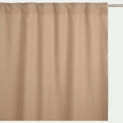 Rideau à passants caché en lin finition point de bourdon 140x250cm - beige corde