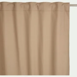 Rideau à passants cachés en coton finition point de cheval 140x250cm - beige corde