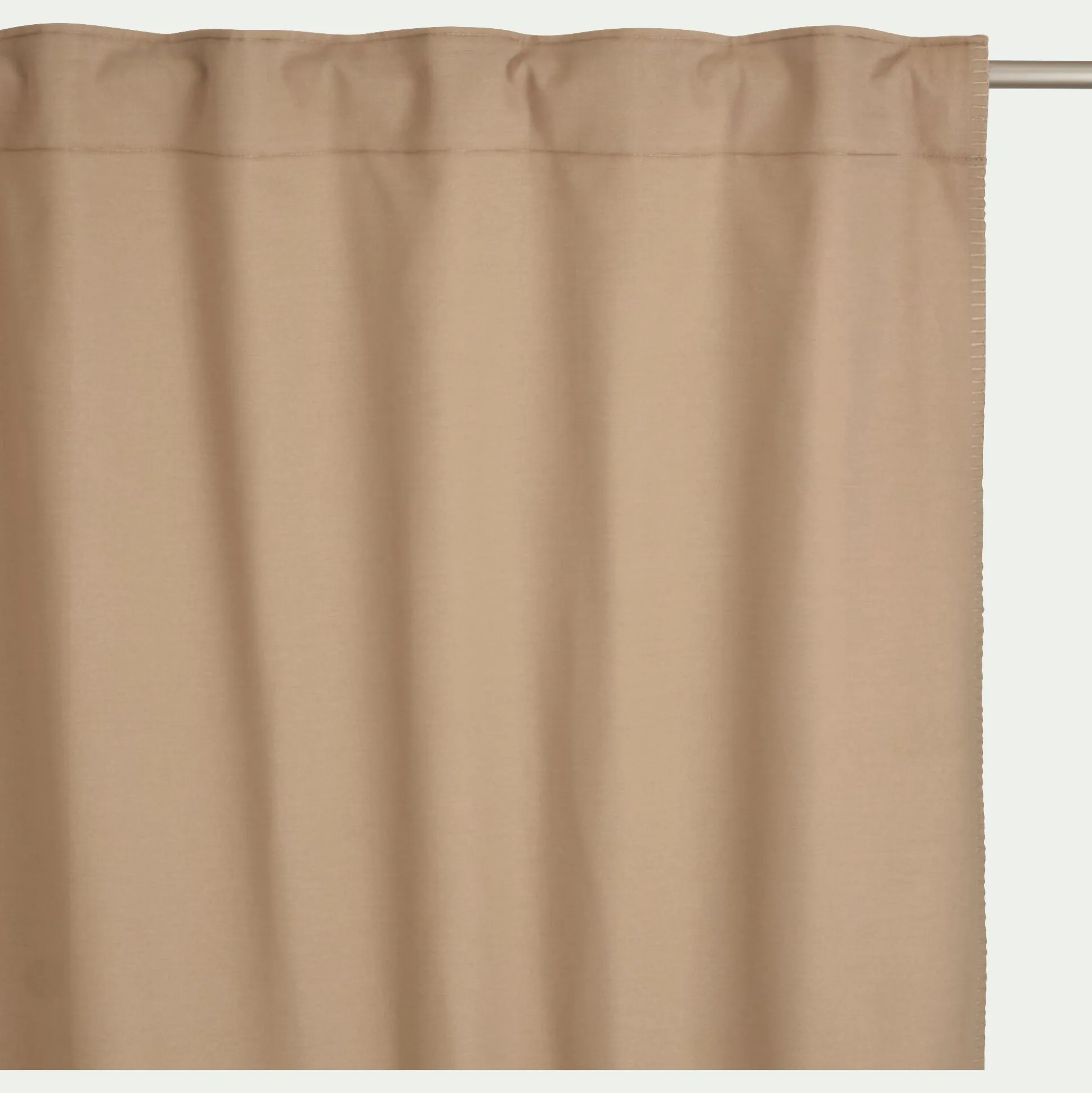 Rideau à passants cachés en coton finition point de cheval 140x250cm - beige corde