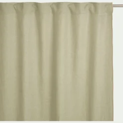 Rideau à passants cachés en lin finition point de cheval 140x250cm - vert olivier