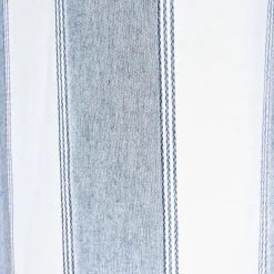 Rideau passe-tringle en lin et coton à rayures 140x250cm - bleu