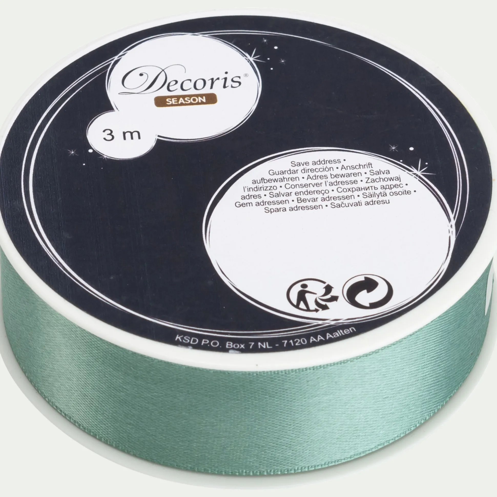 Ruban déco de noël - vert (modèle aléatoire)