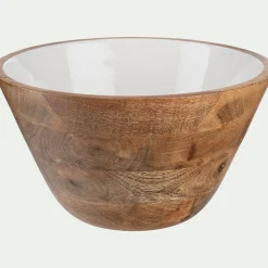 Saladier en bois de manguier D30cm - blanc