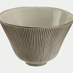 Saladier en grès réactif D24cm - marron écorce
