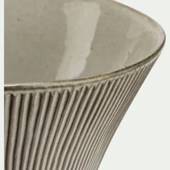 Saladier en grès réactif D24cm - marron écorce