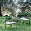 Salon de jardin en acier - noir (4 places)